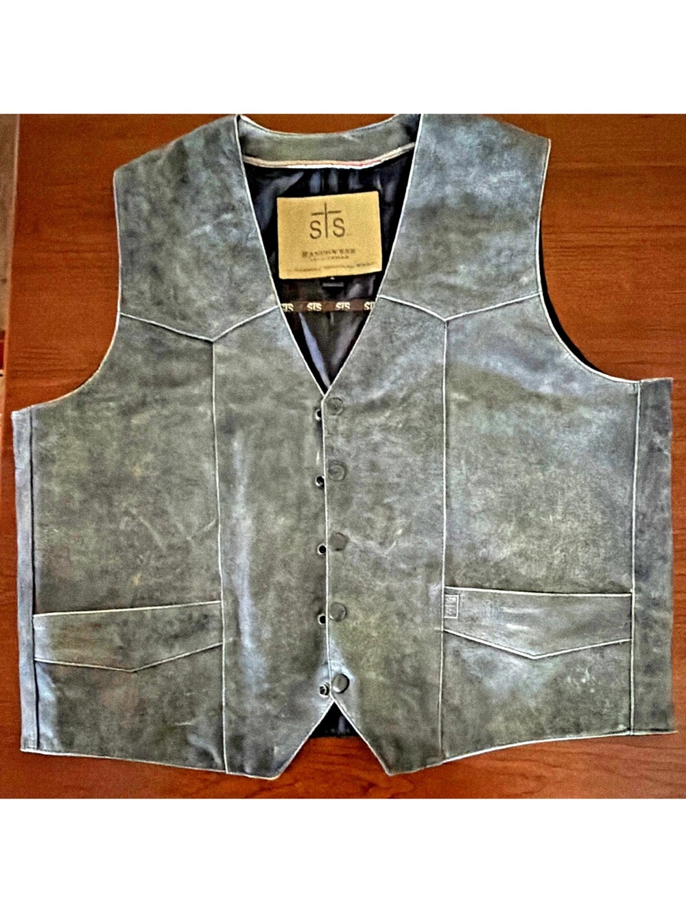 STS Ranchwear Men's Suede Vest in Gunmetal Grey With Concealed Carry Pocket